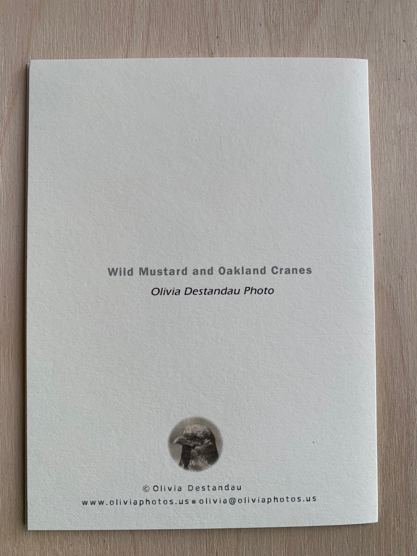 card - wild mustard and Oakland Cranes