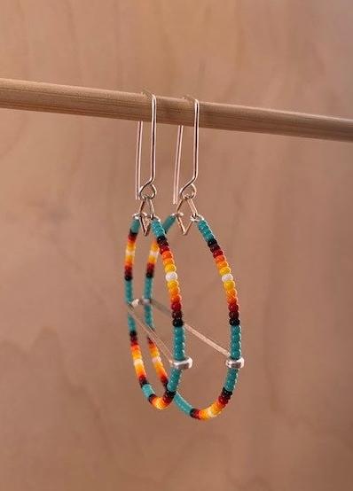 Moon phase - rainbow-blue turquoise-SMALL