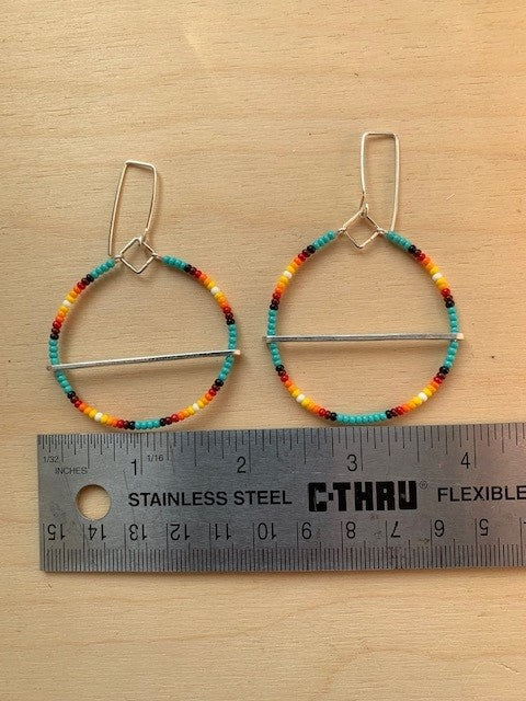 Moon phase - rainbow-blue turquoise-SMALL