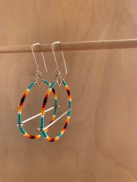 Moon phase - rainbow-blue turquoise-SMALL