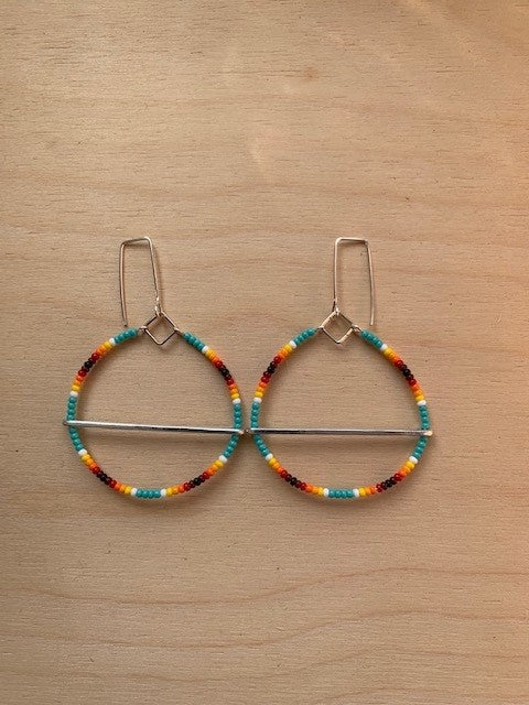 Moon phase - rainbow-blue turquoise-SMALL