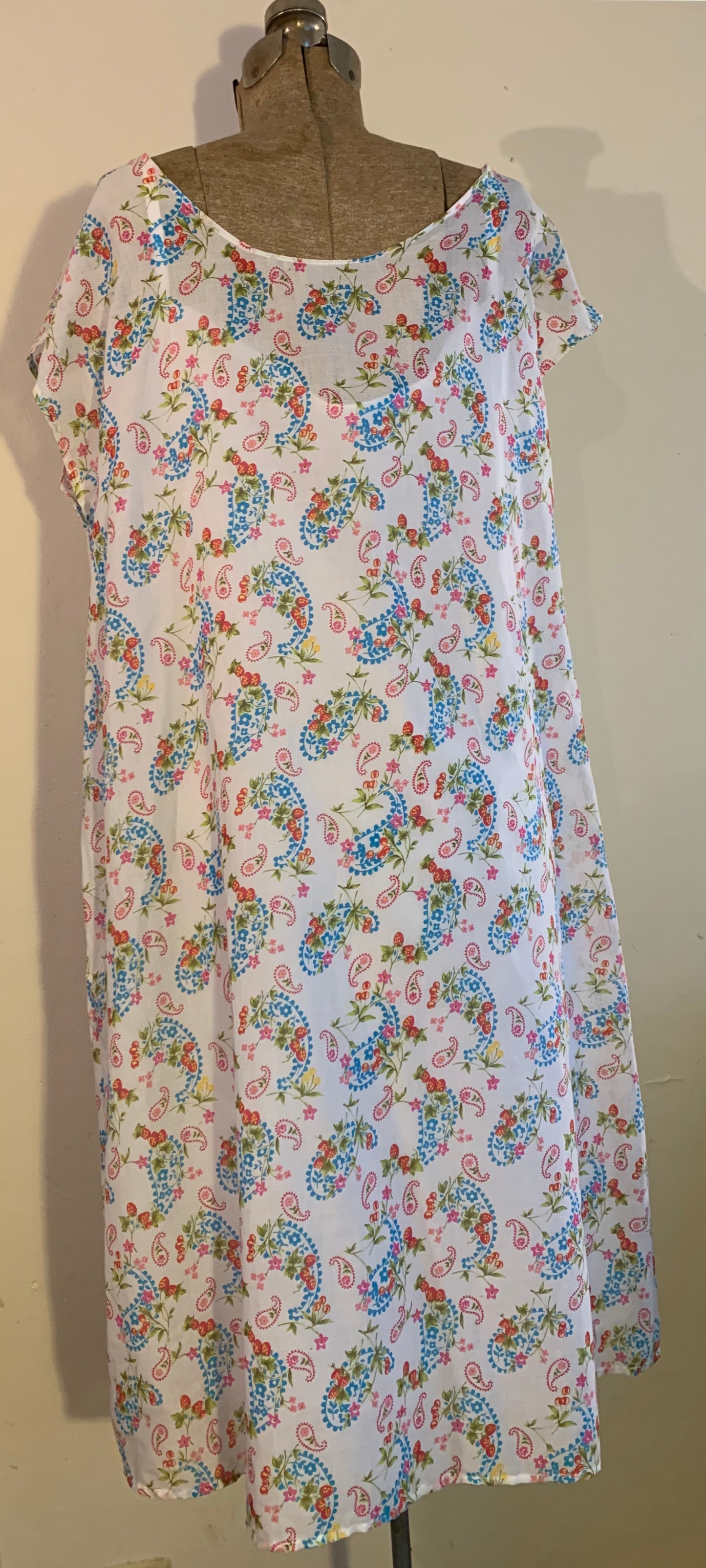 smock dress-blue paisley