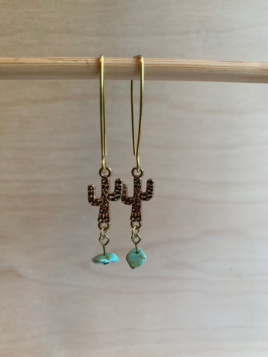 cactus - gold with turquoise
