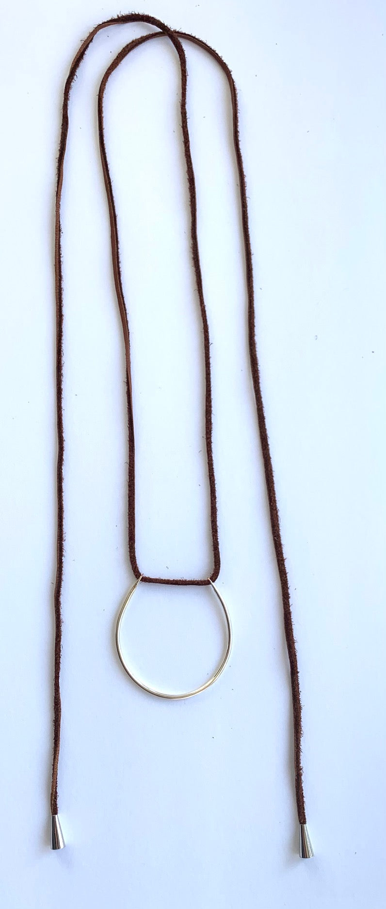moon phase - silver and brown - necklace