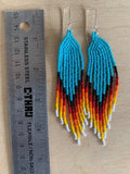 arrow point - white tip rainbow in blue turquoise
