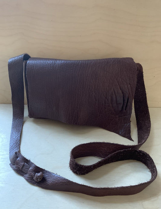 buffalo leather bag (overlapped strap)-chocolate