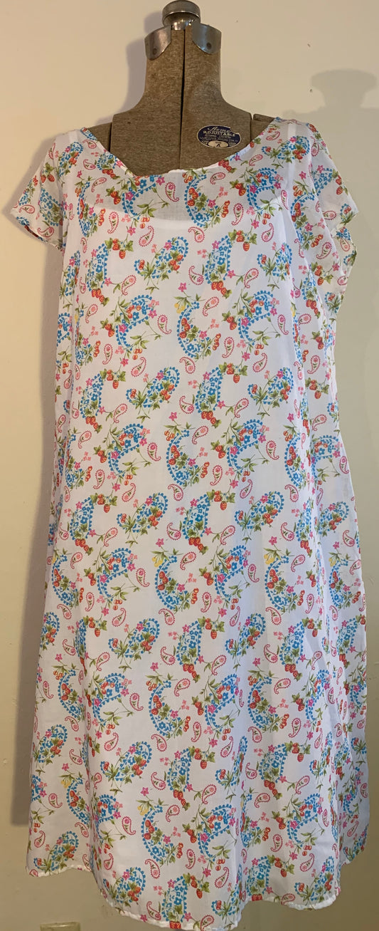 smock dress-blue paisley